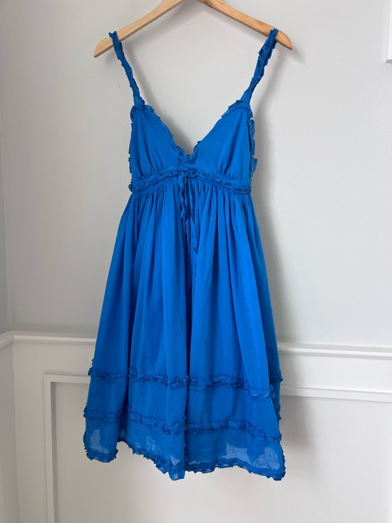 Manolo Dresses & Skirts - Manolo Vibrant Blue Ruched Strap Dress